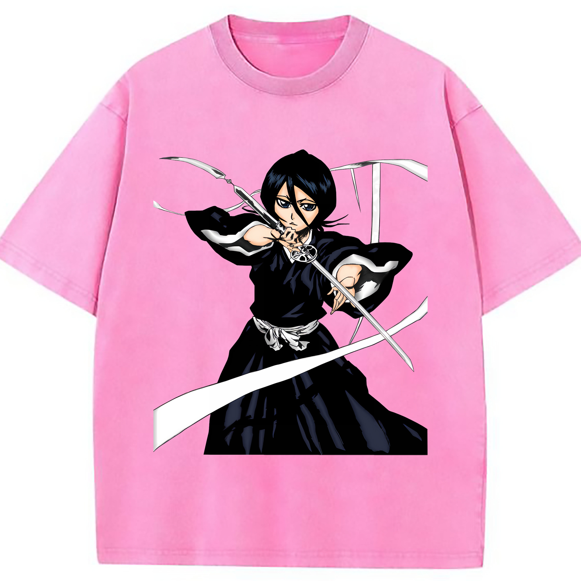 （画像用） ブリーチ 朽木ルキア BLEACH Kuchiki Rukia 綿100% ヴィンテージ風 半袖Tシャツ（フロントプリント）